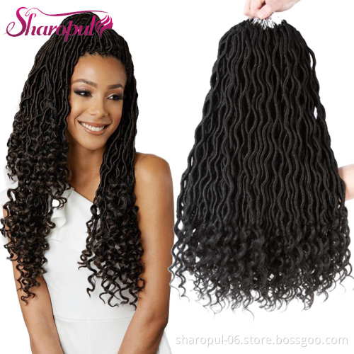 Faux Locs Curly Wavy woman Braiding Hair 24Strands Crochet Braids Hair Dreadlocks Hair Extension